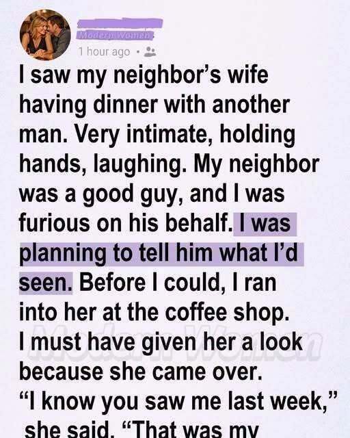 I Was About to Confront My Neighbor’s Wife About Cheating Then She Revealed the Truth That Shattered Me